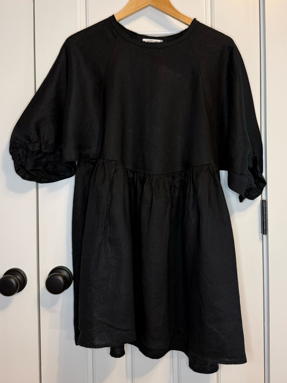 Lanhtropy oversized Alcala Linen Dress, Black